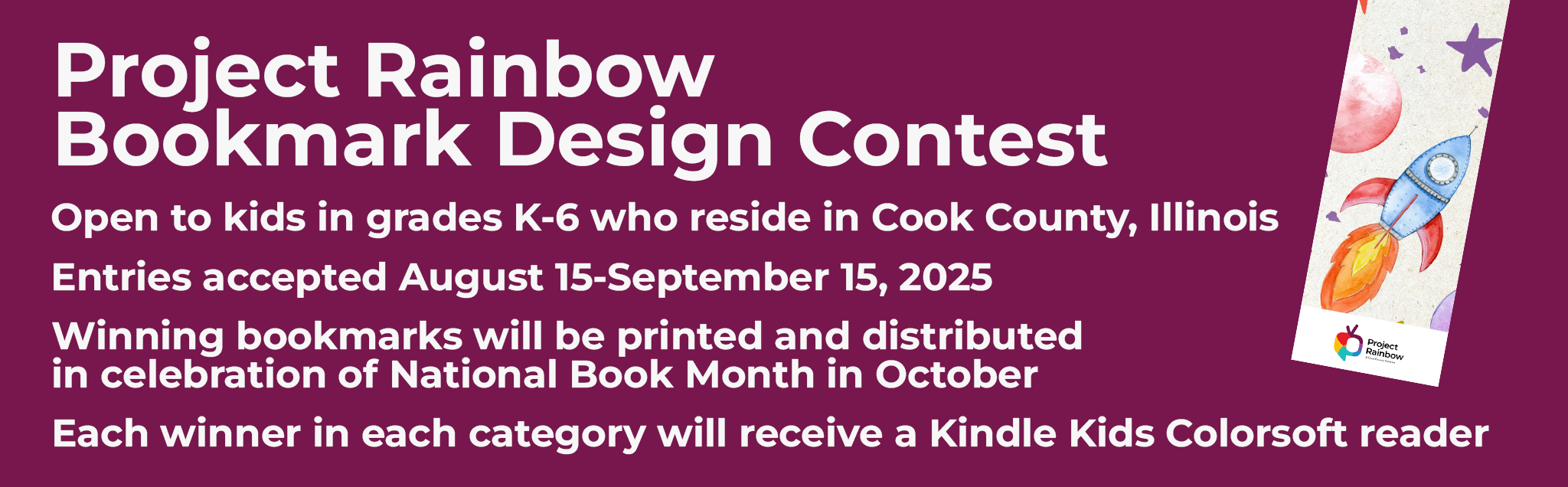 bookmark contest banner with summary of target page content